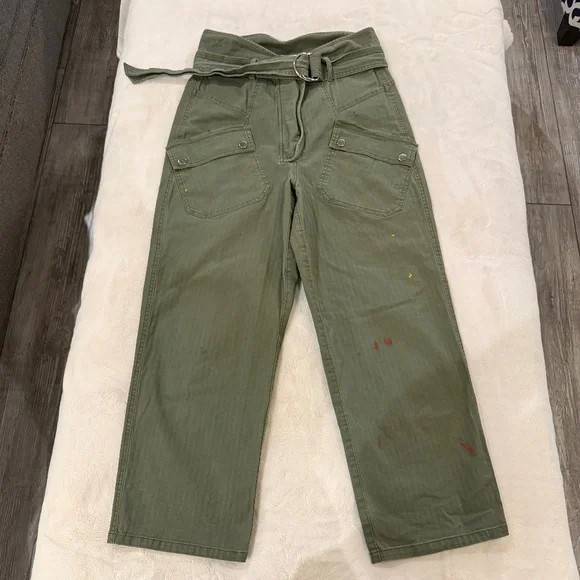 Marissa Webb Collective Canvas Cropped Pants Olive Green 35297 - Picture 6 of 15